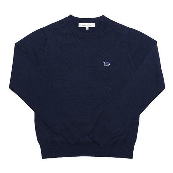메종키츠네 베이비 폭스 패치 레귤러 스웨터 MW00816KT1036P492 DEEP NAVY DOM - Maison Kitsune