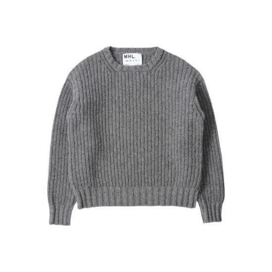 25FW 마가렛호웰 크롭 피셔맨 크루넥 니트 WHKN0518A25MHSSOY STONE GREY DOM - Margaret Howell