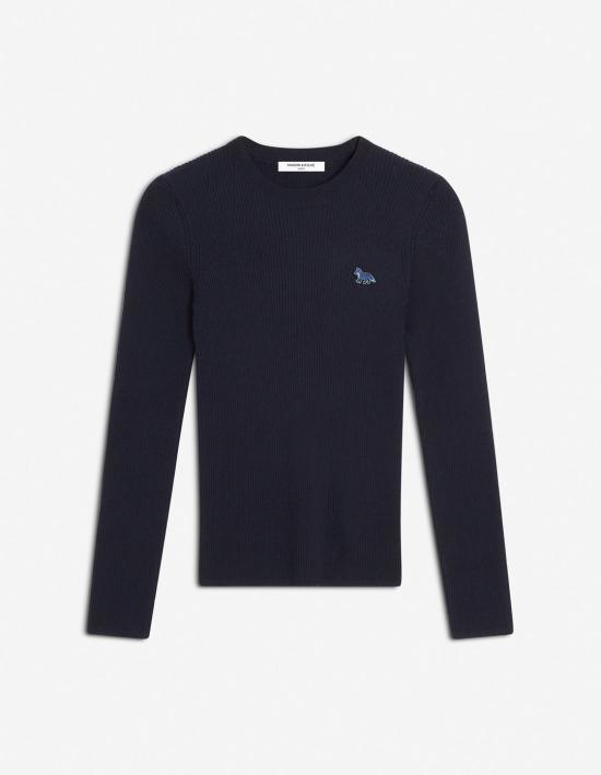 25SS 메종키츠네 베이비 폭스 패치 파인 립드 점퍼 OW00801KT1091P480 NAVY DOM - Maison Kitsune