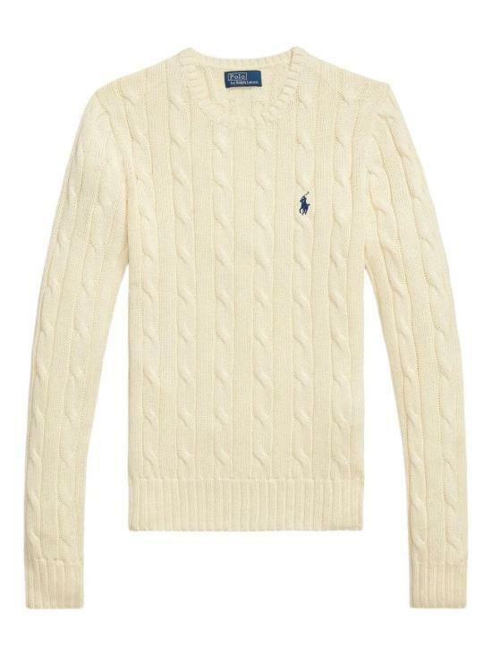 25FW 폴로 랄프로렌 포니 로고 피마코튼 케이블 니트 스웨터 211971869015 CREAM DOM - Polo Ralph Lauren
