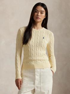 25FW 폴로 랄프로렌 포니 로고 피마코튼 케이블 니트 스웨터 211971869015 CREAM DOM 썸네일 2