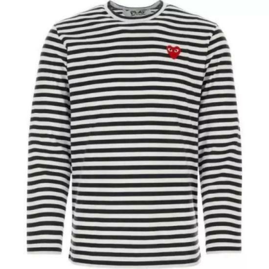 26SS 꼼데가르송 긴팔 티셔츠 P1T164AZT1640511 BLACK WHITE DOM - Comme des Garcons