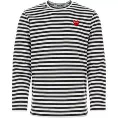 26SS 꼼데가르송 긴팔 티셔츠 P1T164AZT1640511 BLACK WHITE DOM 썸네일 1
