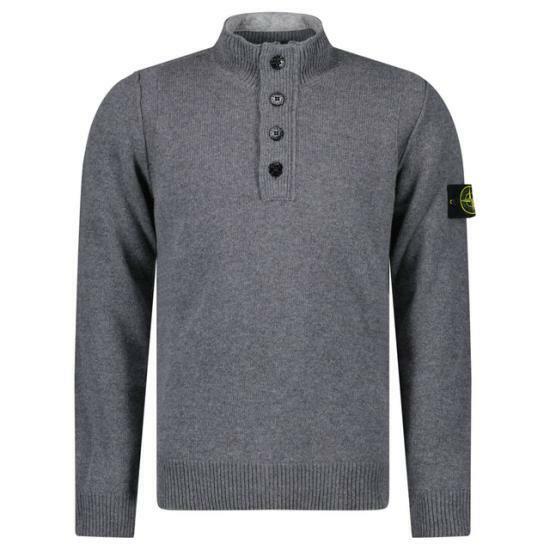 25FW 스톤 아일랜드 하프 집업 니트 스웨터 K2S155100040S00A3V0M6B CEMENT MELANGE DOM - Stone Island