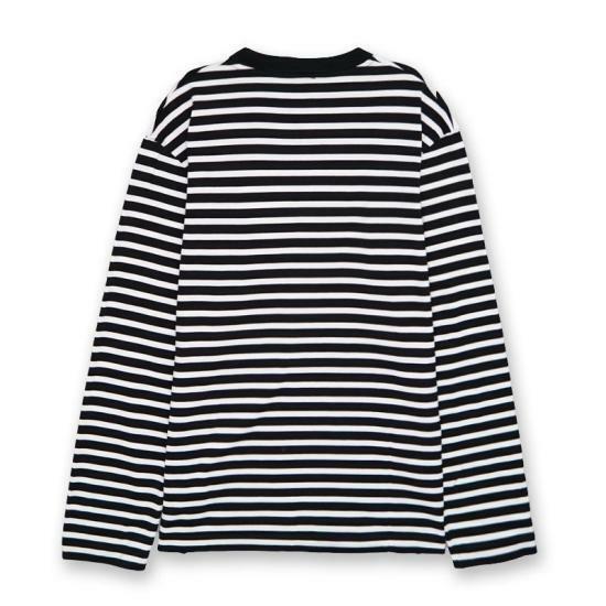 메종키츠네 긴팔 티셔츠 FU00115KJ0044BKWHS198 BLACK WHITE DOM - Maison Kitsune