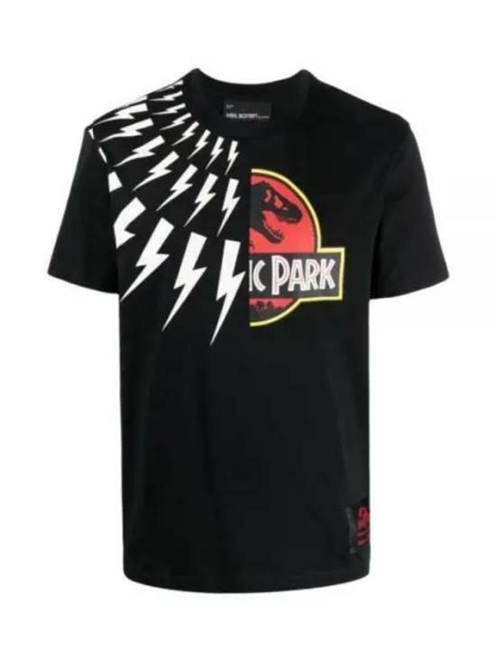 닐바렛 반팔 티셔츠 PBJT141U533S1133 BLACK WHITE RED DOM - Neil Barrett