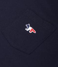 메종키츠네 반팔 티셔츠 FW00107KJ0010NAP480 NAVY DOM 썸네일 3
