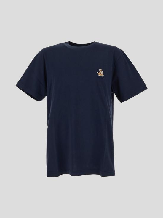 메종키츠네 스피디 폭스 패치 컴포트 티셔츠 MM00125KJ0008P476 INK BLUE DOM - Maison Kitsune