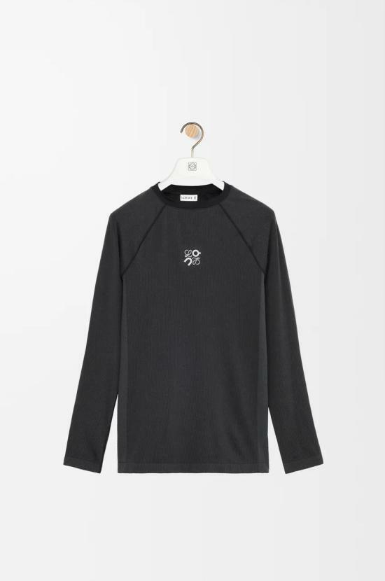 25FW 로에베 긴팔 티셔츠 H929Y23X061100 BLACK DOM - Loewe