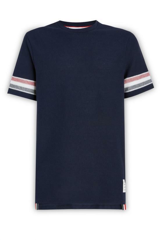 톰브라운 반팔 티셔츠 MJS204AJ0046415 NAVY DOM - Thom Browne