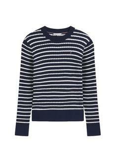 25FW 타미힐피거 스웨터 WW449930BB IVORY SILK DARK NIGHT NAVY DOM 썸네일 1