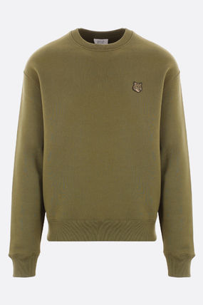 메종키츠네 볼드 폭스 헤드 패치 컴포트 스웨트셔츠 MM00316KM0307P384 MILITARY GREEN DOM - Maison Kitsune