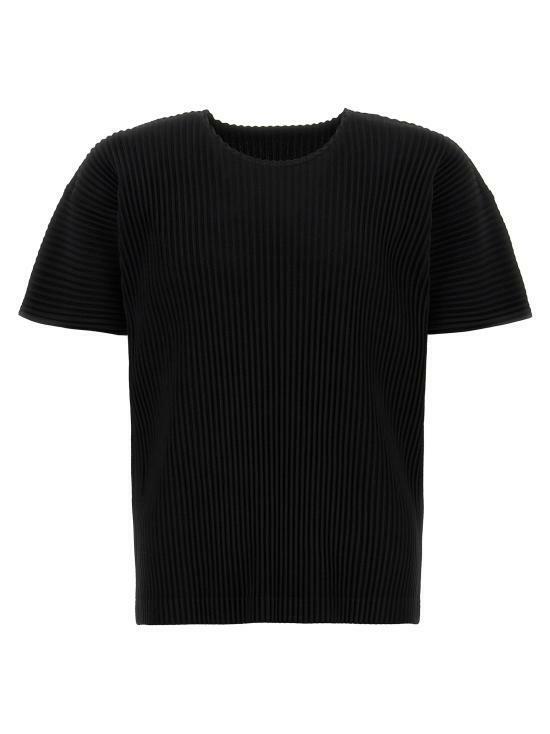 옴므 플리세 이세이 미야케 반팔 티셔츠 HP47JK42015 BLACK DOM - Issey Miyake