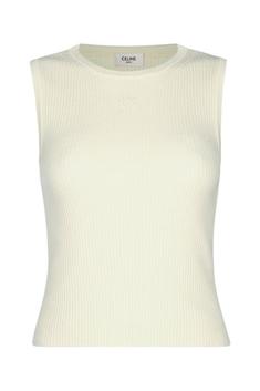 25FW 셀린느 슬리브리스 스트라이프 울 탑 RX03C861Z01OW OFF WHITE DOM 썸네일 1