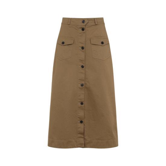 25SS 생로랑 롱 스커트 817344Y04VY2100 BEIGE FONCE DOM - Saint Laurent