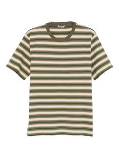 25FW 오라리 반팔 티셔츠 A25AT02GJ FADE BROWN STRIPE DOM 썸네일 1