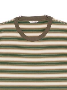 25FW 오라리 반팔 티셔츠 A25AT02GJ FADE BROWN STRIPE DOM 썸네일 3
