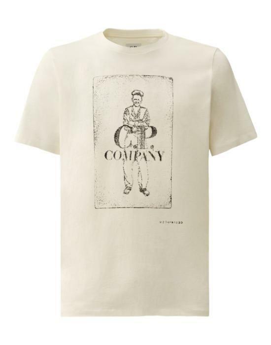 씨피 컴퍼니 반팔 티셔츠 16CMTS287A005431G103 GAUZE WHITE DOM - CP company