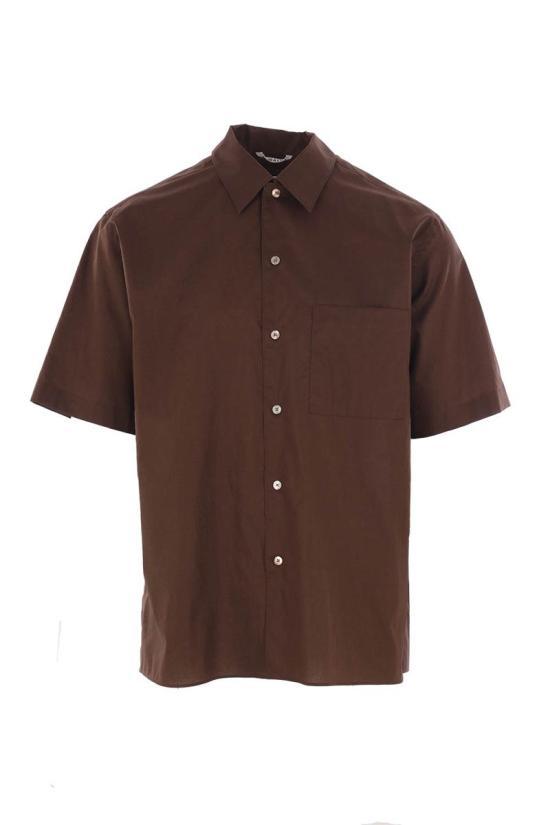 25SS 오라리 반팔 셔츠 A25SS03TL DARK BROWN DOM - Auralee