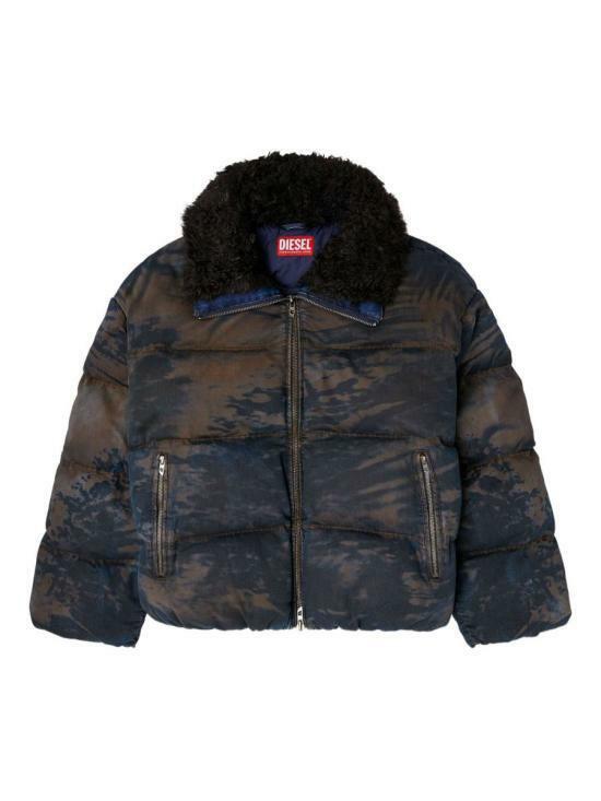 25FW 디젤 숏패딩 A187570LKCX03 BLACK BROWN DOM - Diesel