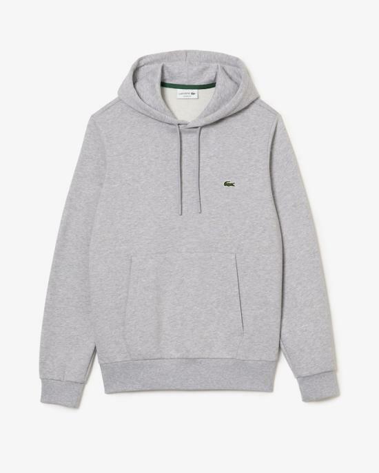 25FW 라코스테 오가닉 코튼 후드 티셔츠 SH9623CCA GRAY DOM - Lacoste
