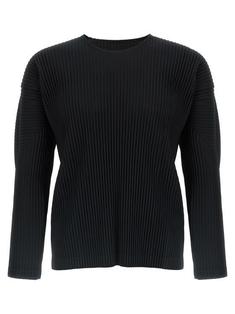 25FW 옴므 플리세 이세이 미야케 베이직 롱슬리브 티셔츠 HP59JK52115 BLACK DOM 썸네일 1