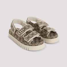 구찌 GG 슈프림 벨크로 스트랩 캔버스 샌들 816630FAD9F9753 BEIGE DARK BROWN DOM 썸네일 3
