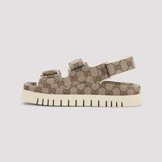 구찌 GG 슈프림 벨크로 스트랩 캔버스 샌들 816630FAD9F9753 BEIGE DARK BROWN DOM 썸네일 2