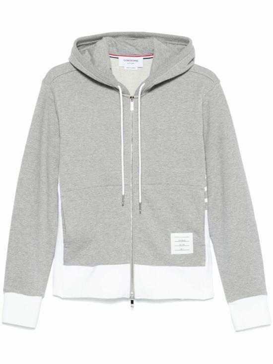 25FW 톰브라운 4바 저지 집업 후디 MJT517A03037055 LIGHT GREY DOM - Thom Browne