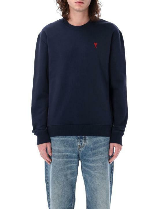 26SS 아미 스몰 하트 로고 스웨트셔츠 BFUSW035730430 NIGHT BLUE DOM - Ami