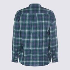 25FW 오라리 긴팔 셔츠 A25AS01WN FOREST GREEN X NAVY DOM 썸네일 2