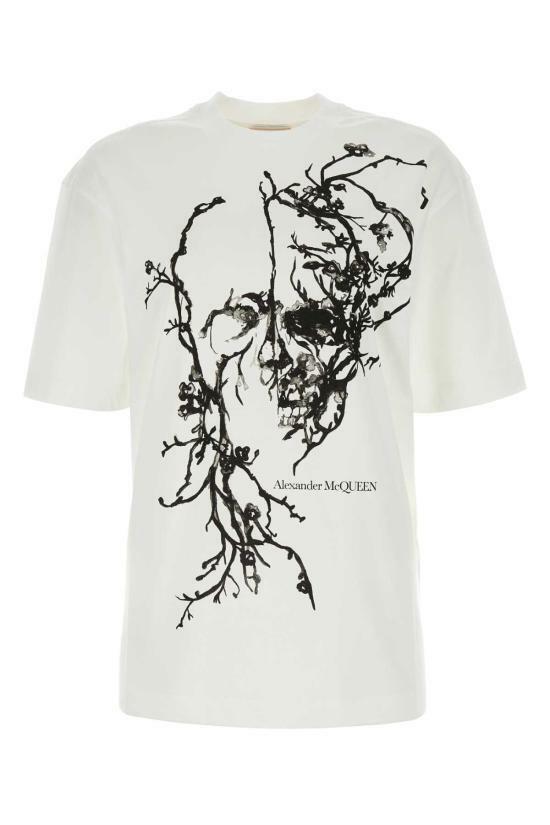 알렉산더 맥퀸 반팔 티셔츠 797820QZAM60900 WHITE DOM - Alexander McQueen