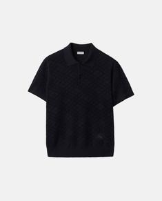 26SS 버버리 체크 울 폴로 셔츠 8118493 SILHOUETTE BLUE DOM 썸네일 1