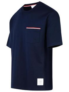 26SS 톰브라운 밀라노 코튼 오버사이즈 포켓 티셔츠 MJS183A07323415 NAVY DOM 썸네일 2