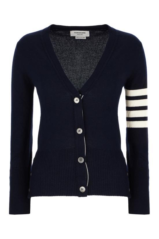 25SS 톰브라운 클래식 캐시미어 4바 브이넥 가디건 FKC001A00011415 NAVY DOM - Thom Browne