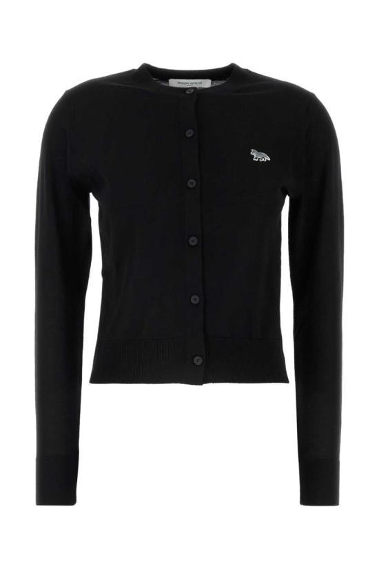 메종키츠네 베이비 폭스 패치 레귤러 가디건 MW00507KT1036P199 BLACK DOM - Maison Kitsune