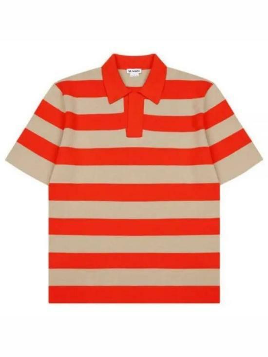 써네이 폴로 티셔츠 CRTWMKNW009KNT0177486 LIGHT BEIGE ORANGE RED DOM - Sunnei