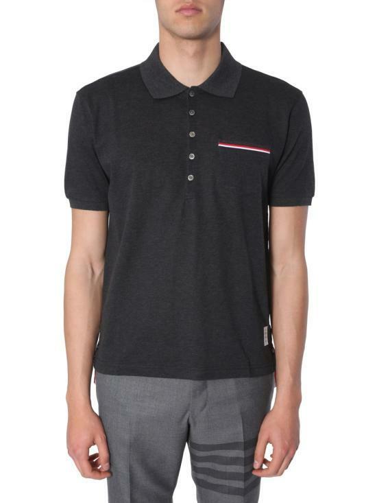 26SS 톰브라운 피케 포켓 폴로 티셔츠 MJP022A01455025 DGRAY DOM - Thom Browne