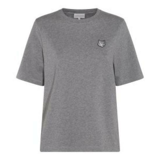 25SS 메종키츠네 반팔 티셔츠 BOLDFOXHEADPATCHCOMFORTTEESHIRTMW00127KJ0119H131 MEDIUM GREY MELANGE DOM - Maison Kitsune