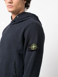 스톤 아일랜드 브러시드 코튼 플리스 스냅 후드 티셔츠 791561720V0020 NAVY BLUE DOM 썸네일 5