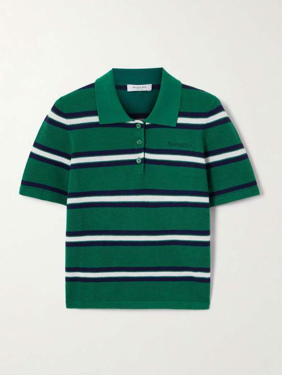 25SS 스포티앤리치 폴로 티셔츠 TO076621300GR503938 ALPINE WHITE NAVY DOM - Sporty & Rich