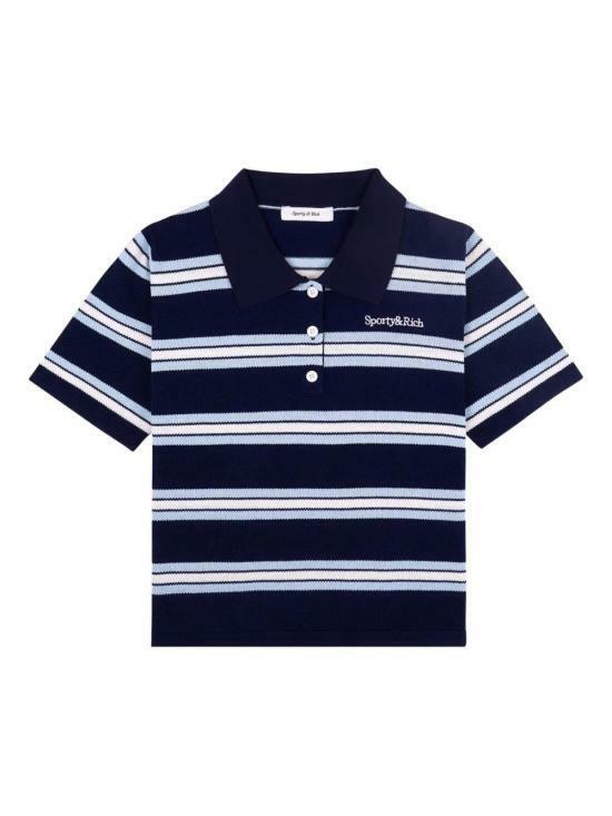 25SS 스포티앤리치 폴로 티셔츠 TO076621300BL1213941 NAVY WHITE FLAX BLUE DOM - Sporty & Rich