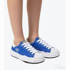 미하라야스히로 26SS 블레이키 캔버스 로우탑 스니커즈 A08FW735 CL 블루 썸네일 1