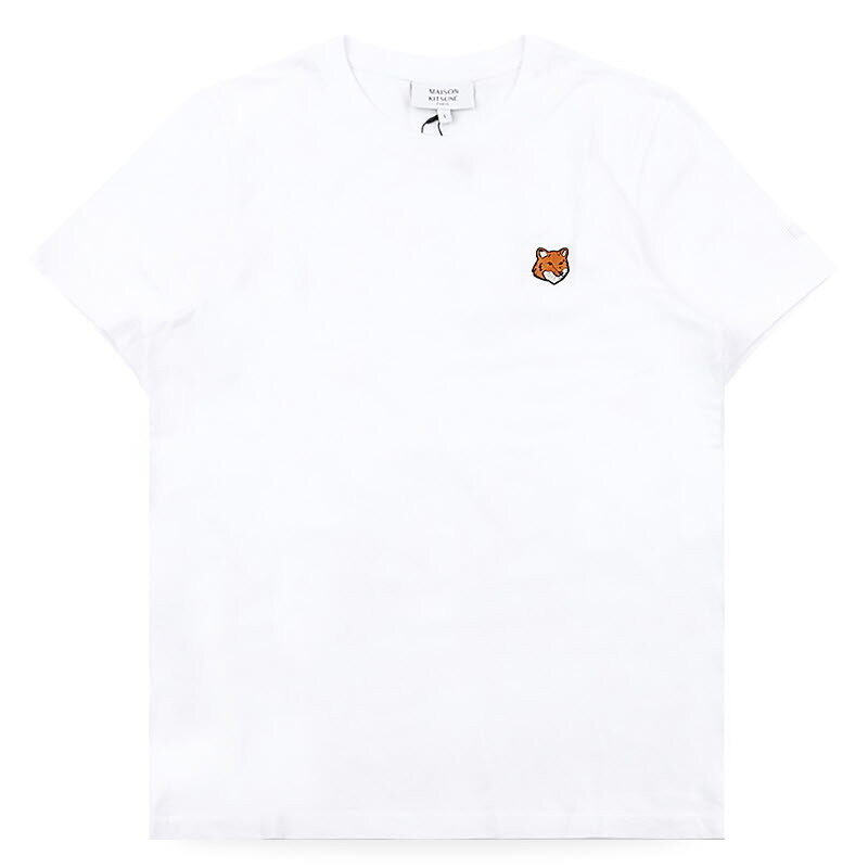 디몬트 메종키츠네 여성 폭스 헤드 패치 반팔(화이트) PW00113KJ7026 P100 - Maison Kitsune