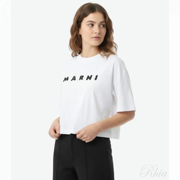 마르니 26SS 로고 디테일 박시 티셔츠 THJE0333P5 USCX42 SLW01 - Marni