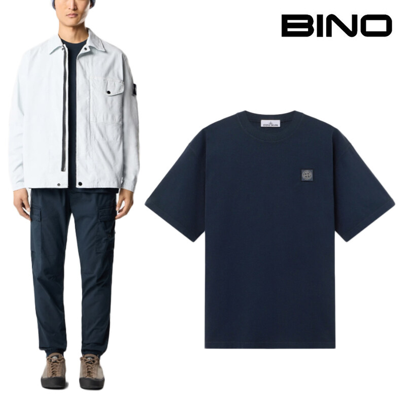 스톤 아일랜드 남성 티셔츠 26SS 스톤아일랜드 로고 패치 크루넥 반팔티 L1S152100030S0115 - Stone Island