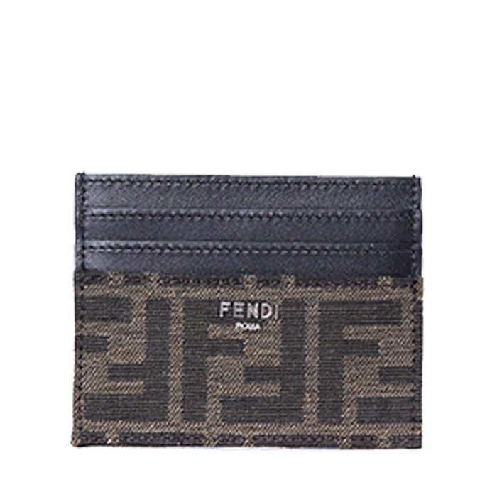펜디 메탈로고패치 FF 패턴 자가드 더블 카드홀더 브라운/7M0164 ALWK F0L3T - Fendi