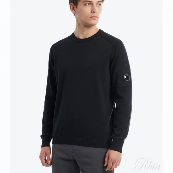 CP컴퍼니 26SS 코튼 크레이프 크루넥 렌즈 스웨터 20CMKN105A 006323O 999 크레페 - CP company