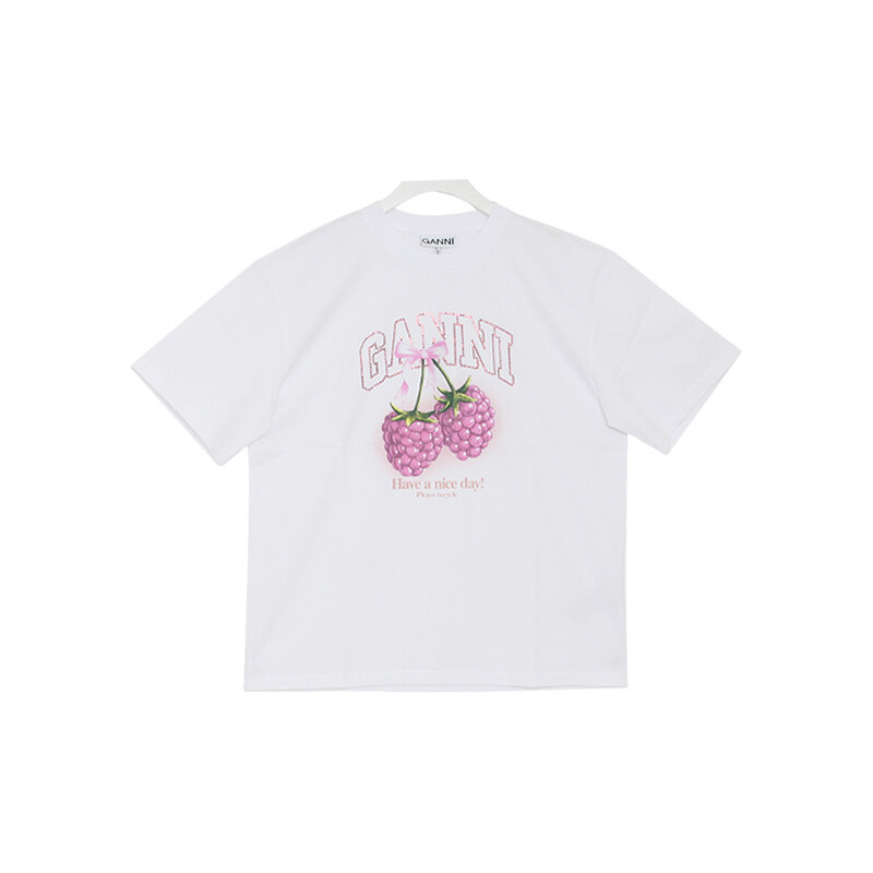 가니  헤비 코튼 저지 라즈베리 여성 반팔 티셔츠 A1050140 151 - Vetements
