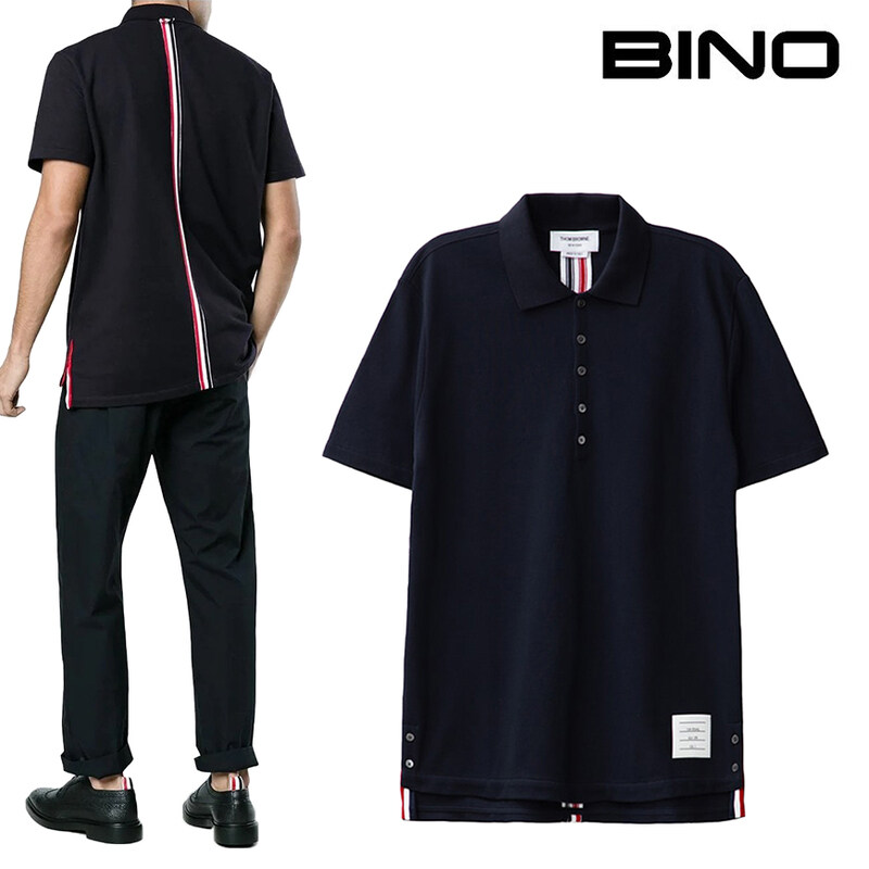 톰 브라운 남성 피케셔츠 폴로티 26SS 톰브라운 백삼선 폴로 티셔츠 MJP042A - Thom Browne